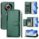 For Realme Narzo 60 Pro Multi-Card Slots Zipper Wallet Leather Phone Case(Green) - 1