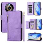 For Realme Narzo 60 Pro Multi-Card Slots Zipper Wallet Leather Phone Case(Purple) - 1