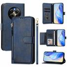 For Realme 12 Pro 5G / 12 Pro+ 5G Global Multi-Card Slots Zipper Wallet Leather Phone Case(Blue) - 1