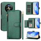 For Realme 12 Pro 5G / 12 Pro+ 5G Global Multi-Card Slots Zipper Wallet Leather Phone Case(Green) - 1