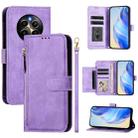 For Realme 12 Pro 5G / 12 Pro+ 5G Global Multi-Card Slots Zipper Wallet Leather Phone Case(Purple) - 1