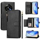 For Realme 13 Pro 5G / 13 Pro+ 5G Multi-Card Slots Zipper Wallet Leather Phone Case(Black) - 1