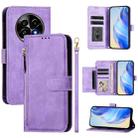 For Realme 13 Pro 5G / 13 Pro+ 5G Multi-Card Slots Zipper Wallet Leather Phone Case(Purple) - 1