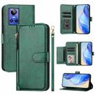 For Realme GT Neo 3 Multi-Card Slots Zipper Wallet Leather Phone Case(Green) - 1