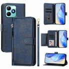 For Realme Note 50 4G Global / C51 / C53 Multi-Card Slots Zipper Wallet Leather Phone Case(Blue) - 1