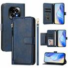 For Realme C63 5G Global Multi-Card Slots Zipper Wallet Leather Phone Case(Blue) - 1