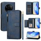 For Realme 14 Pro Multi-Card Slots Zipper Wallet Leather Phone Case(Blue) - 1