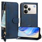 For Realme P4 Pro 5G Multi-Card Slots Zipper Wallet Leather Phone Case(Blue) - 2