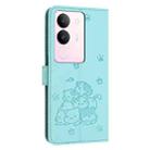 For vivo S17 / S17 Pro / S17t Embossed Kitten Phone Leather Case with Lanyard(Mint Green) - 3