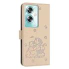 For OnePlus Nord N30 SE 5G Global Embossed Kitten Phone Leather Case with Lanyard(Beige) - 3