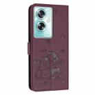 For OnePlus Nord N30 SE 5G Global Embossed Kitten Phone Leather Case with Lanyard(Wine Red) - 3