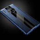 For Huawei Mate 30 Pro First Layer Cowhide + Glass Back Protective Case(Blue) - 2