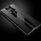 For Huawei Mate 30 First Layer Cowhide + Glass Back Protective Case(Black) - 1