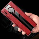 For Huawei Mate 30 First Layer Cowhide + Glass Back Protective Case(Red) - 6