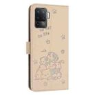 For OPPO A94 4G / F19 Pro Embossed Kitten Phone Leather Case with Lanyard(Beige) - 3