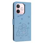 For OPPO A5 Pro 5G Global Embossed Kitten Phone Leather Case with Lanyard(Blue) - 3