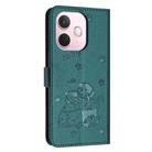For OPPO A5 Pro 5G Global Embossed Kitten Phone Leather Case with Lanyard(Dark Green) - 3