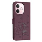 For OPPO A5 Pro 5G Global Embossed Kitten Phone Leather Case with Lanyard(Wine Red) - 3