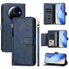 For Xiaomi 12S Ultra Multi-Card Slots Zipper Wallet Leather Phone Case(Blue) - 1