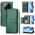 For Xiaomi 12S Ultra Multi-Card Slots Zipper Wallet Leather Phone Case(Green) - 1