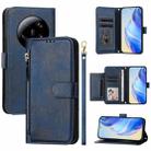For Xiaomi 13 Ultra Multi-Card Slots Zipper Wallet Leather Phone Case(Blue) - 1