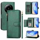 For Xiaomi 13 Ultra Multi-Card Slots Zipper Wallet Leather Phone Case(Green) - 1