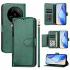 For Xiaomi 14 Ultra Global Multi-Card Slots Zipper Wallet Leather Phone Case(Green) - 1