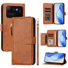 For Xiaomi Mi 11 Ultra Multi-Card Slots Zipper Wallet Leather Phone Case(Brown) - 1