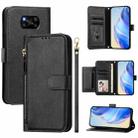 For Xiaomi Poco X3 Pro Multi-Card Slots Zipper Wallet Leather Phone Case(Black) - 1