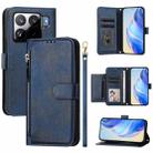 For Xiaomi 15S Pro Multi-Card Slots Zipper Wallet Leather Phone Case(Blue) - 1