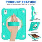 For iPad Air 11 2024 / 10.9 2022 Bat Hand Grip Turntable Stand Tablet Case(Mint Green White) - 2