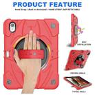 For iPad Air 11 2024 / 10.9 2022 Bat Hand Grip Turntable Stand Tablet Case(Red Black) - 2