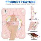 For iPad Air 11 2024 / 10.9 2022 Bat Hand Grip Turntable Stand Tablet Case(Pink White) - 2