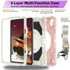 For iPad Air 11 2024 / 10.9 2022 Bat Hand Grip Turntable Stand Tablet Case(Pink White) - 3