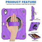 For iPad Air 11 2024 / 10.9 2022 Bat Hand Grip Turntable Stand Tablet Case(Purple Black) - 2