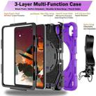 For iPad Air 11 2024 / 10.9 2022 Bat Hand Grip Turntable Stand Tablet Case(Purple Black) - 3