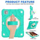 For iPad Pro 11 2024 Bat Hand Grip Turntable Stand Tablet Case(Mint Green White) - 2