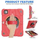 For iPad Pro 11 2024 Bat Hand Grip Turntable Stand Tablet Case(Red Black) - 2