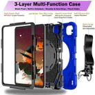 For iPad Pro 11 2024 Bat Hand Grip Turntable Stand Tablet Case(Blue Black) - 3