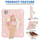 For iPad Pro 11 2024 Bat Hand Grip Turntable Stand Tablet Case(Pink White) - 2