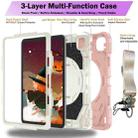 For iPad Pro 11 2024 Bat Hand Grip Turntable Stand Tablet Case(Pink White) - 3
