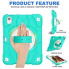 For iPad 10th Gen 10.9 2022 Bat Hand Grip Turntable Stand Tablet Case(Mint Green White) - 2