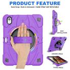 For iPad 10th Gen 10.9 2022 Bat Hand Grip Turntable Stand Tablet Case(Purple Black) - 2