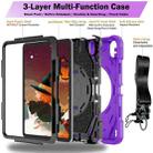 For iPad 10th Gen 10.9 2022 Bat Hand Grip Turntable Stand Tablet Case(Purple Black) - 3