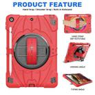 For iPad 10.2 2021 / 2020 / 2019 Bat Hand Grip Turntable Stand Tablet Case(Red Black) - 2