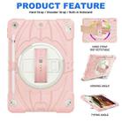 For iPad 10.2 2021 / 2020 / 2019 Bat Hand Grip Turntable Stand Tablet Case(Pink White) - 2