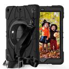 For iPad 9.7 2018 / 2017 / Air 2 Bat Hand Grip Turntable Stand Tablet Case(Black) - 1