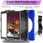 For iPad 9.7 2018 / 2017 / Air 2 Bat Hand Grip Turntable Stand Tablet Case(Blue Black) - 3