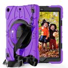 For iPad 9.7 2018 / 2017 / Air 2 Bat Hand Grip Turntable Stand Tablet Case(Purple Black) - 1