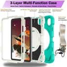 For iPad mini 6 / mini 2024 Bat Hand Grip Turntable Stand Tablet Case(Mint Green White) - 3